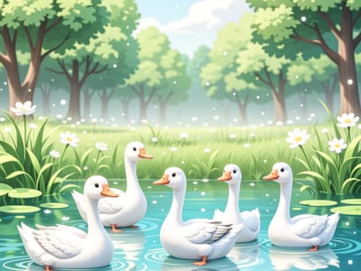 咏鹅——雪白小鹅唱歌啦